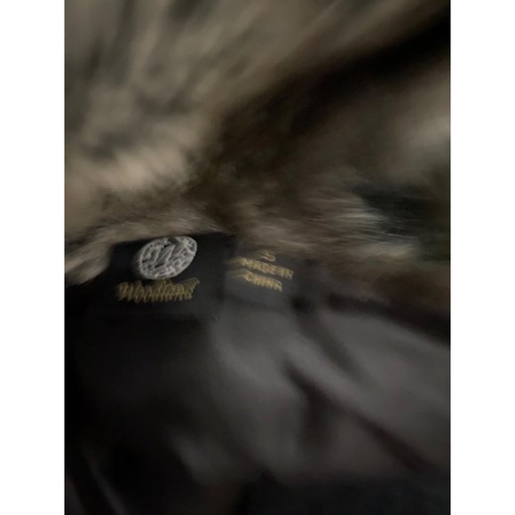 Woodland Faux Fur Cashmere Vest Round Foldover Collar Hook Eye SZ S Brown Cream - Picture 4 of 4